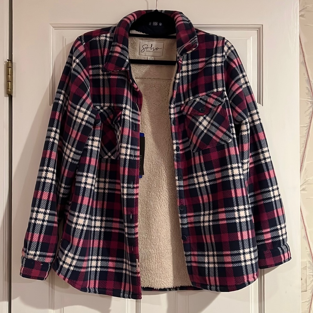 Soho Threads Wool-Lined Plaid Shacket